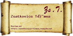 Zsatkovics Tímea névjegykártya